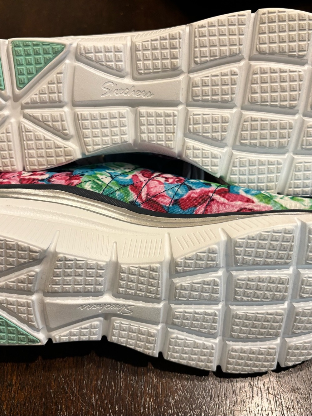 Skechers Navy Floral Lace-Up Sneakers with Blue & Green Accents - Picture 6 of 6